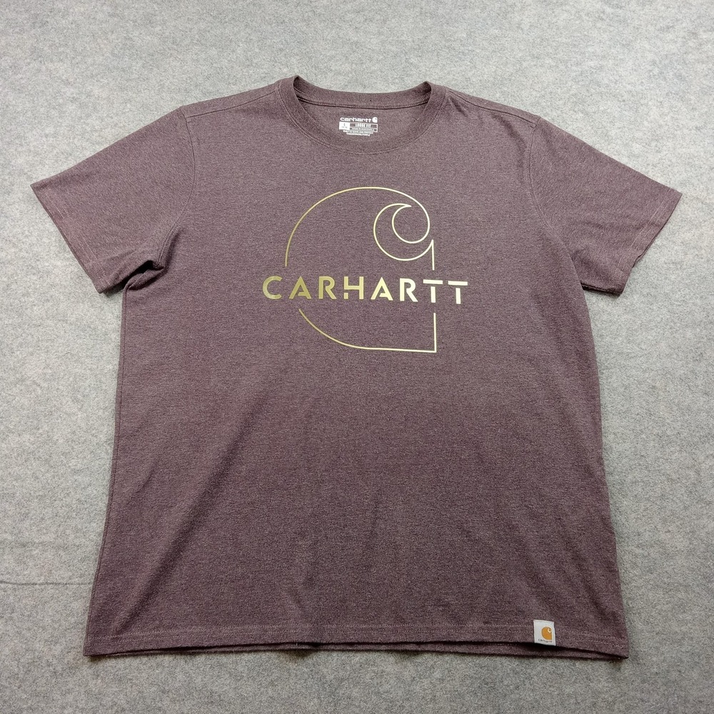 Carhartt Shirt Youth Large 12-14 Purple Crewneck Loose Fit Logo Graphic Tee